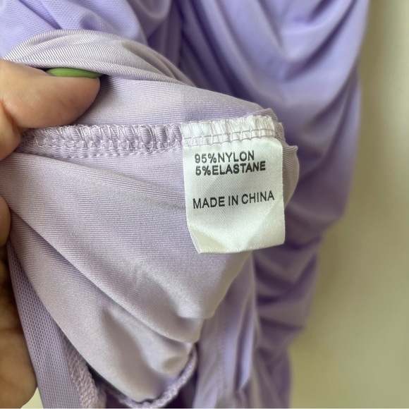 Princess Polly Lilac Purple Mesh Moffett Ruched Bodycon Mini Dress 12 - Picture 7 of 8